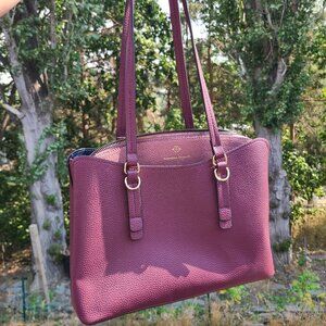 Nanette Lepore Berry Red/Pink Leather Handbag Shoulder Bag Purse